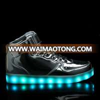 HC-A02S Shiny PU USB Charging led light shoes with 7 colors for both kids and adults